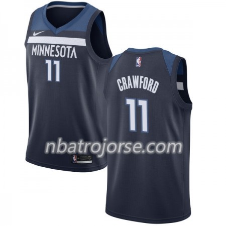 Män Minnesota Timberwolves Tröja Jamal Crawford 11 Nike 2017-18 Navy Swingman